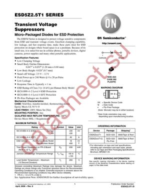 ESD5Z7.0T1G datasheet  